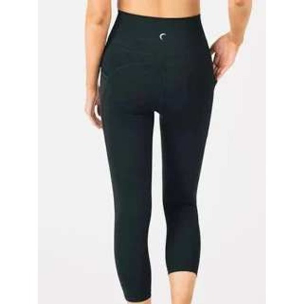 Zyia Active Leggings High Rise Pocket Capri Women's Size 2 Black Compression Gym